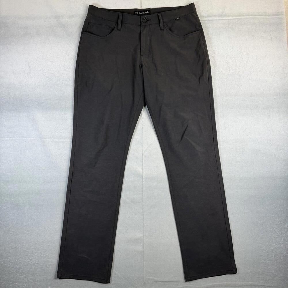 Travis Mathew Golf Pants Mens 34 Charcoal Gray Open to Close Slim Performance